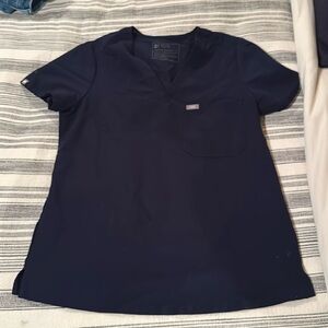 Navy figs scrub top